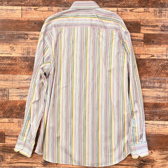 Bugatchi Long Sleeve Button Down Striped Classic Fit Shirt XXL 100% Cotton - Picture 5 of 5